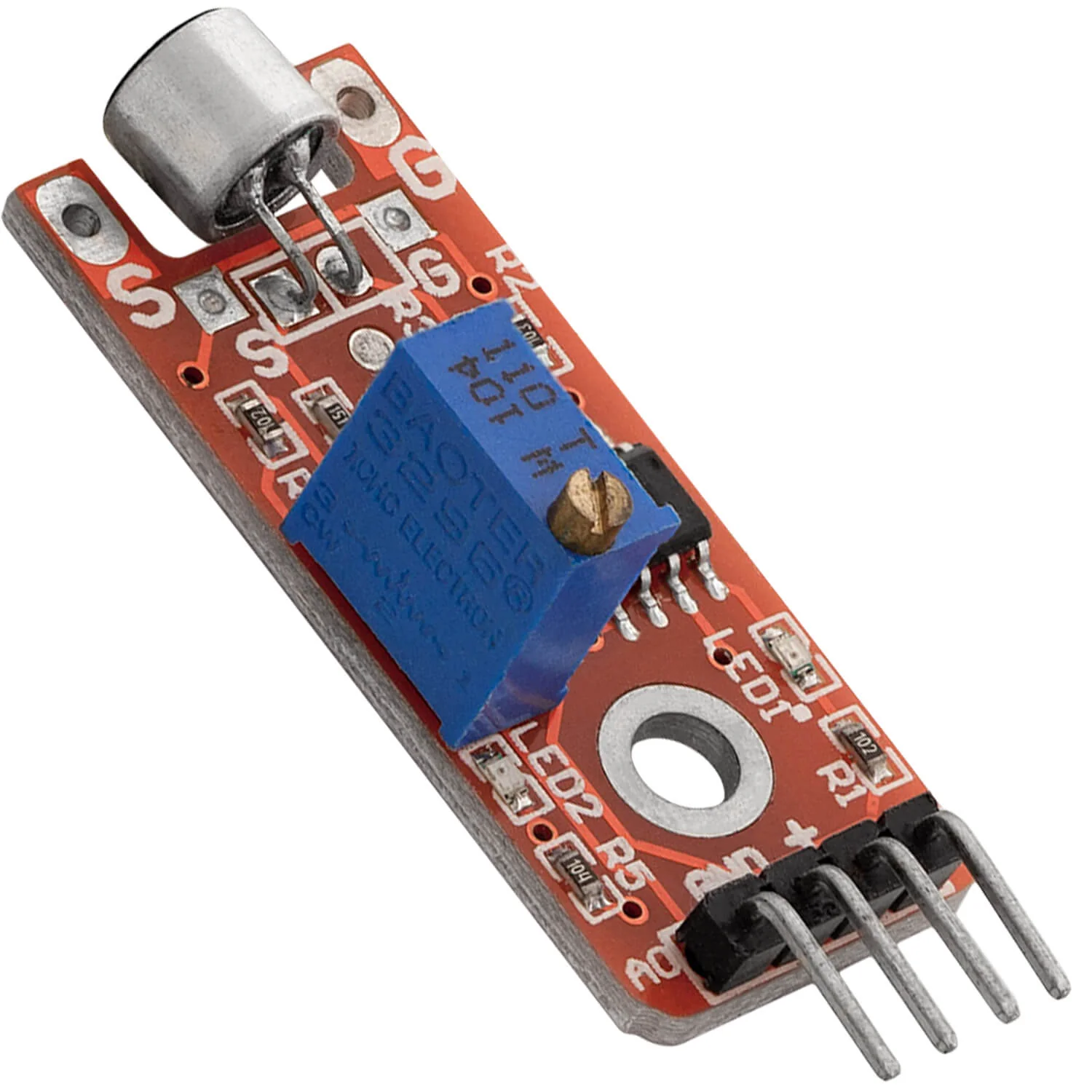Vue du module KY-037 avec microphone haute sensibilité pour détection sonore précise